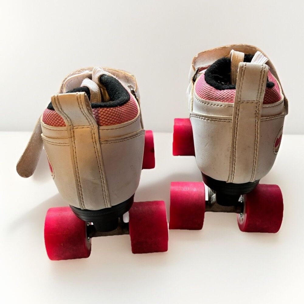 Chicago Bullet Roller Skates Womens 9 White Pink Quad Skates Lace Up Retro - Picture 5 of 9